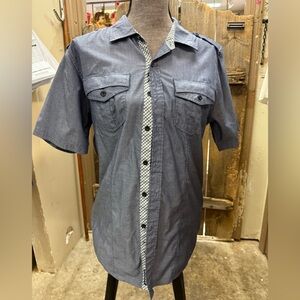 Men's Blue Short Sleeve Shirt